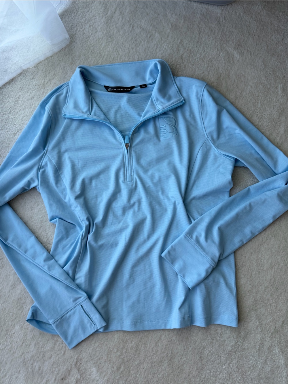 Travis Mathew Light Blue Quarter-Zip Polo Pullover